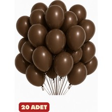 Baloncu Nene 20 Adet Kahverengi Pastel Balon Doğum Günü Kutlama Sürpriz Malzeme ve Süsleri Doğum Günü Balonları