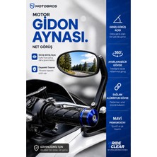 Motobros Motosiklet Ayna Motosiklet Gidon Aynası Motor Ayna Yan Ayna Takımı Geniş Görüş Açılı Mavi