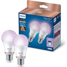 Philips Smart Lighting LED Ampul A60 E27 100W Eşdeğer Rgb 2'li Paket - Google Home, Alexa, Homekit ve Matter Uyumlu