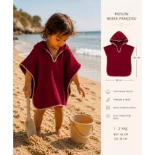 Heianmono 4 Kat Çoban Dikişli Müslin Bebek / Çocuk Pançosu - Bordo
