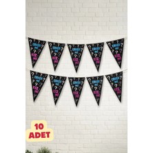 Baloncu Nene Erkek Mi Kız Mı Flama Banner Cinsiyet Partisi Baby Shower Parti Süsü 10 Adet 24 cm