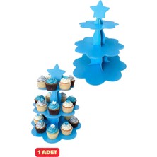 Baloncu Nene Mavi Kek Standı Cupkek Standı Doğum Günü Özel Gün Kutlama Parti Için Karton Kek Standı