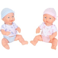 PopŞeker Sesli Ikiz Bebekler Oyun Seti (32 Cm) - Biberonlu Pilli Et Bebekler (Piller Dahil)