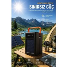 Kawigo 80000 Mah Solar Powerbank Güneş Enerjili Powerbank 22.5W Hızlı Şarj LED Fenerli Dahili Kablolu Taşınabilir Şarj Cihazı Powerbank