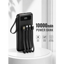 Kawigo 10000 Mah Powerbank Dahili Kablolu Hızlı Şarj Taşınabilir Powerbank Dijital Göstergeli Powerbank 22.5W Destekli Powerbank