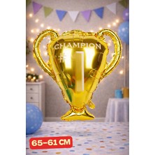 Baloncu Nene Şampiyon Kupası Yarış Birincisi Kupası Gold Kupa Folyo Balon Doğum Günü Helyum Çocuk Doğum Günü