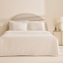 Karaca Home Leonie %100 Pamuk Nakışlı Çift Kişilik Pike Takımı Beyaz