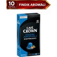 Cafe Crown Fındık Aromalı Kapsül Kahve 10 Adet * 5,2gr ( Nespresso Uyumlu Alüminyum Kapsül Kahve )