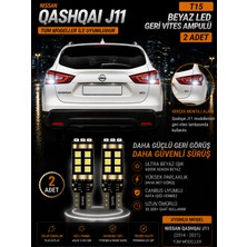 Duolight Nissan Qashqai J11 ile Uyumlu (2014-2021) Uyumlu T15 W16W Beyaz LED Geri Vites Ampulü Canbus 2 Adet