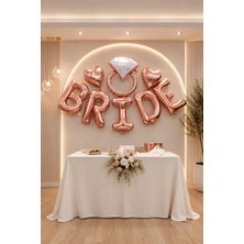 Baloncu Nene Bride Folyo Balon Seti Rose Gold Bekarlığa Veda Parti Seti Yüzük Folyo Balon Kalp Balon Bride Party Oda Süsleme Seti