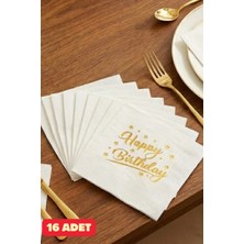 Baloncu Nene Gold Happy Birthday Desenli Peçete Doğum Günü Happy Birthday Desenli Peçete Doğum Günü Malzemeleri