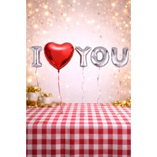 Baloncu Nene I Love You Yazılı Kırmızı Kalpli Folyo Helyum Balon Sevgili ve Özel Gün Balon