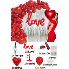 Baloncu Nene Sevgili Evlilik Yıl Dönümü Özel Gün Kalpli Love Balon Ful Set