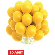 Baloncu Nene 20 Adet Sarı Pastel Balon Doğum Günü Kutlama Sürpriz Malzeme ve Süsleri Doğum Günü Balonları