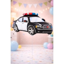 Baloncu Nene Polis Arabası Folyo Balon 66 cm Polis Temalı Doğum Günü Parti Süsü Çocuk Balon Dekor