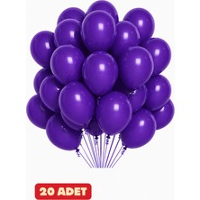 Baloncu Nene 20 Adet Mor Balon | Koyu Mor Balon | Parti Balonu | Doğum Günü Balonları
