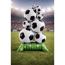 Baloncu Nene Futbol Topu Balon Seti Standlı Folyo Balon Parti Süsü Doğum Günü Futbol Temalı Dekor 69-52 cm