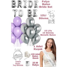 Baloncu Nene Bride To Be Folyo Lila Gri Balon Gelin Bekarlığa Veda Parti Malzemeleri Parti Bride Set