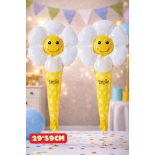 Baloncu Nene Saplı Papatya Folyo Balon Doğum Günü Folyo Balon Karekter Folyo Balon Çocuk Doğum Günü Balon
