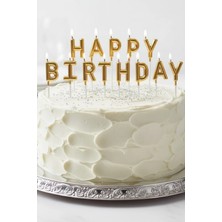 Baloncu Nene Gold Hapyy Birthday Yazılı Pasta Mumu Doğum Günü Pasta Mumu Yaş Doğum Günü Mumu