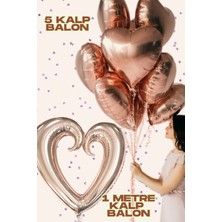Baloncu Nene Rose Gold Kalp Set Büyük Kalp Evlilik Teklifi Evlilik Yıl Dönümü Sevgililer Günü Süs