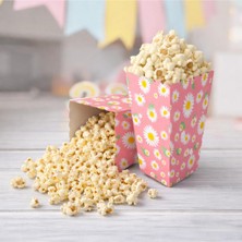 Baloncu Nene Karton Papatya Desenli Popcorn Kutusu 8X11,5 cm 8 Adet Patlamış Mısır Kutusu Doğum Günü Parti Süs
