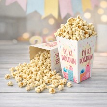 Baloncu Nene Karton Iyi Ki Doğdun Popcorn Kutusu 8X11,5 cm 8 Adet Patlamış Mısır Kutusu Doğum Günü Parti Süs
