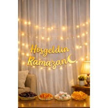Baloncu Nene Ramazan Süsü Hoşgeldin Ramazan | 3 Metre Sarı Peri LED | Pil Ile Çalışan Ramazan Süsü