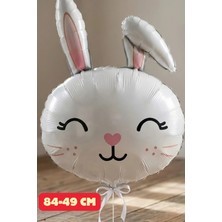 Baloncu Nene Beyaz Tavşan Folyo Balon Doğum Günü Folyo Balon Karekter Folyo Çocuk Doğum Günü Balon