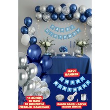 Baloncu Nene Koyu Mavi Happy Bırthday Yazısı Doğum Günü Set Doğum Günü Süsleri Doğum Günü Balonları