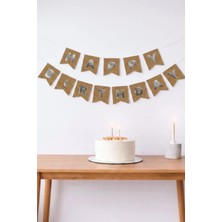Baloncu Nene Kraft Karton Happy Bırthday Gümüş Yazılı Doğum Günü Banner Doğum Günü Süsleri Doğum Günü Balonları