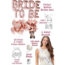 Baloncu Nene Bride To Be Folyo Rose Gold Folyo Balon Gelin Bekarlığa Veda Parti Malzemeleri Parti Bride Set