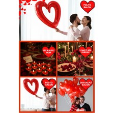 Baloncu Nene Kırmızı Kalpli Balon Romantik Set Yıl Dönümü Sevgililer Günü Evlilik Teklifi Malzemeleri ve Süsleri
