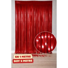 Baloncu Nene Kırmızı Parlak Duvar Süsü Duvar ve Kapı Perdesi 1x2 Metre Doğum Günü Kutlama Süsü