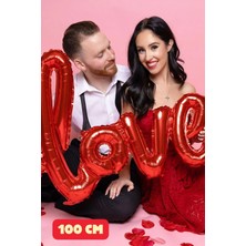 Baloncu Nene Love Yazılı Kırmızı Helyum Balon Sevgili ve Özel Gün Için Balon