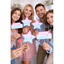 Baloncu Nene Kız Mı Erkek Mi Konuşma Balonu 12 Adet Cinsiyet Partisi Baby Shower Fotoğraf Aksesuarı