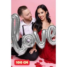 Baloncu Nene Love Gümüş Helyum Balon Romantik Kutmala Süsleme Sevgili ve Özel Gün Için Balon Sevgililer Günü