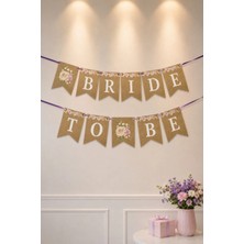 Baloncu Nene Çiçek Desenli Bride To Be Yazılı Banner Kadın Bekarlığa Veda Gelin Parti Kutlama Malzemeleri