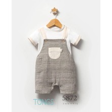Tongs Baby Erkek Bebek Clear Salopet Tişört Takım Gri 5872