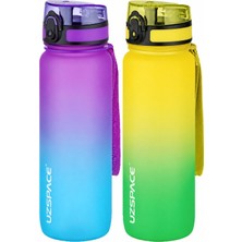 Uzspace 2'li Tritan Matara Seti 800 ml Çift Renk Softtouch Ff Collection Tritan Su Matarası