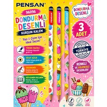 Danacı Kırtasiye Pensan 96096 Dondurma Desenli Hb Kurşun Kalem Yazı ve Çizim Kalemi Okul Kırtasiye 3 Adet