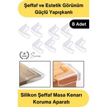 Svein #köşekoruma Silikon Şeffaf Masa Kenarı Koruma Aparatı 8 Adet Yapışkanlı Köşe Koruyucu Bebek Çocuk Güvenlik Darbe Önleyici Sehpa Dolap Tv Ünitesi Mobilya Köşe Koruması Yumuşak Pvc 90 Derece