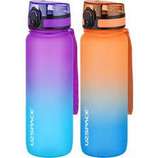 Uzspace 2'li Tritan Matara Seti 800 ml Çift Renk Softtouch Ff Collection Tritan Su Matarası