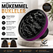 farissu Turkuaz Evrensel Fön Makinesi Difüzör Başlık – Elektriklenme Önleyici Kıvırcık Bukle Belirginleştirici