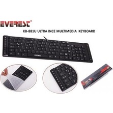Everest KB-881U Siyah USB Su Geçirmez Q Multimedia Klavye