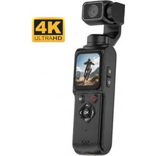 QPRİNT TONER 4K Ultra Hd Profesyonel Vlog Kamera, Aksiyon Kamerası, 330° Dönebilir, Yüz TAKIBI,2400 Mah , 75MP