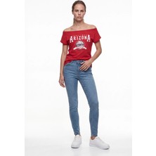 Cemo Kadın Yüksek Bel Skinny Fit Jean Pantolon