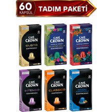 Cafe Crown 60'lı Kapsül Kahve Tadım Paketi ( Nespresso Uyumlu Alüminyum Kapsül Kahve)