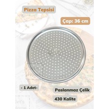 Jet's Home Çelik Pizza Tepsisi 36 cm Paslanmaz Çelik Tepsi