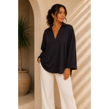 Alexander Gardi V Yaka Dökümlü Oversize Bluz